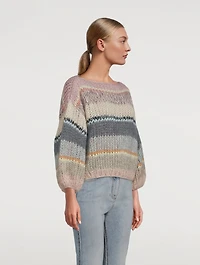 Big Mohair-Blend Galore Sweater Stripe