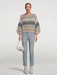 Big Mohair-Blend Galore Sweater Stripe