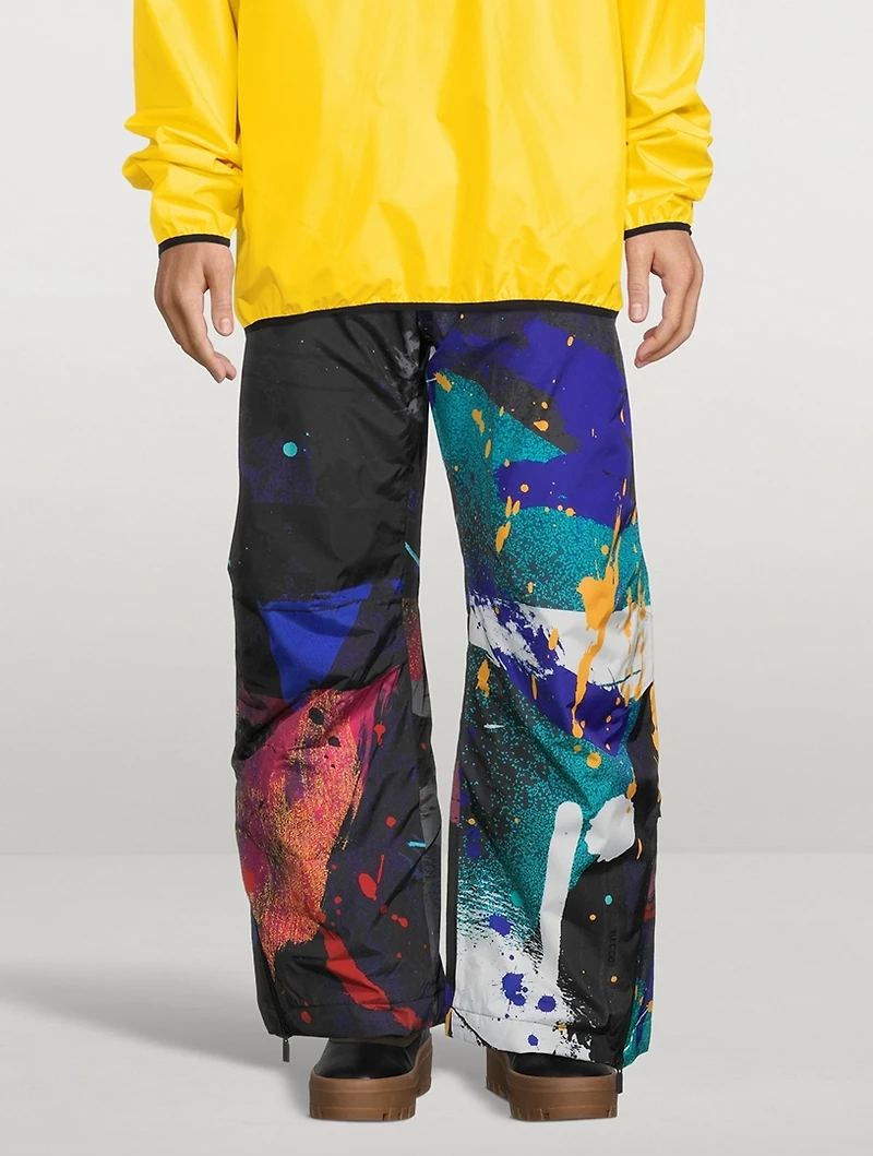 Wadded Ski Pants Splatter Print