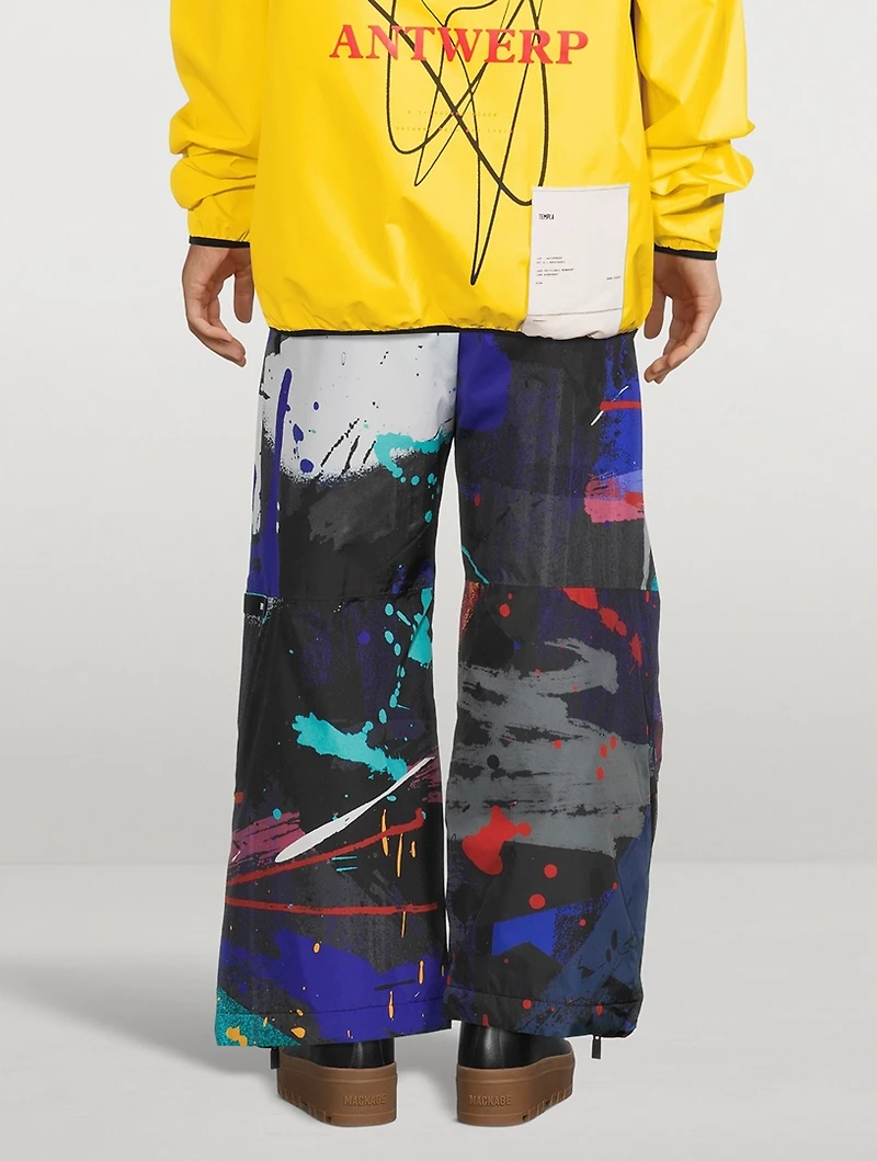 Wadded Ski Pants Splatter Print