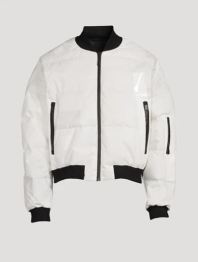 Down Bomber Jacket Pixel Print