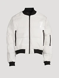 Down Bomber Jacket Pixel Print