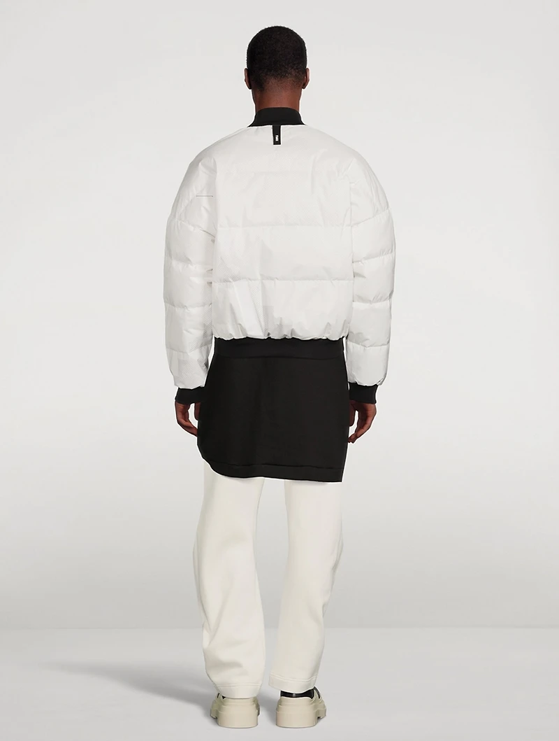 Down Bomber Jacket Pixel Print