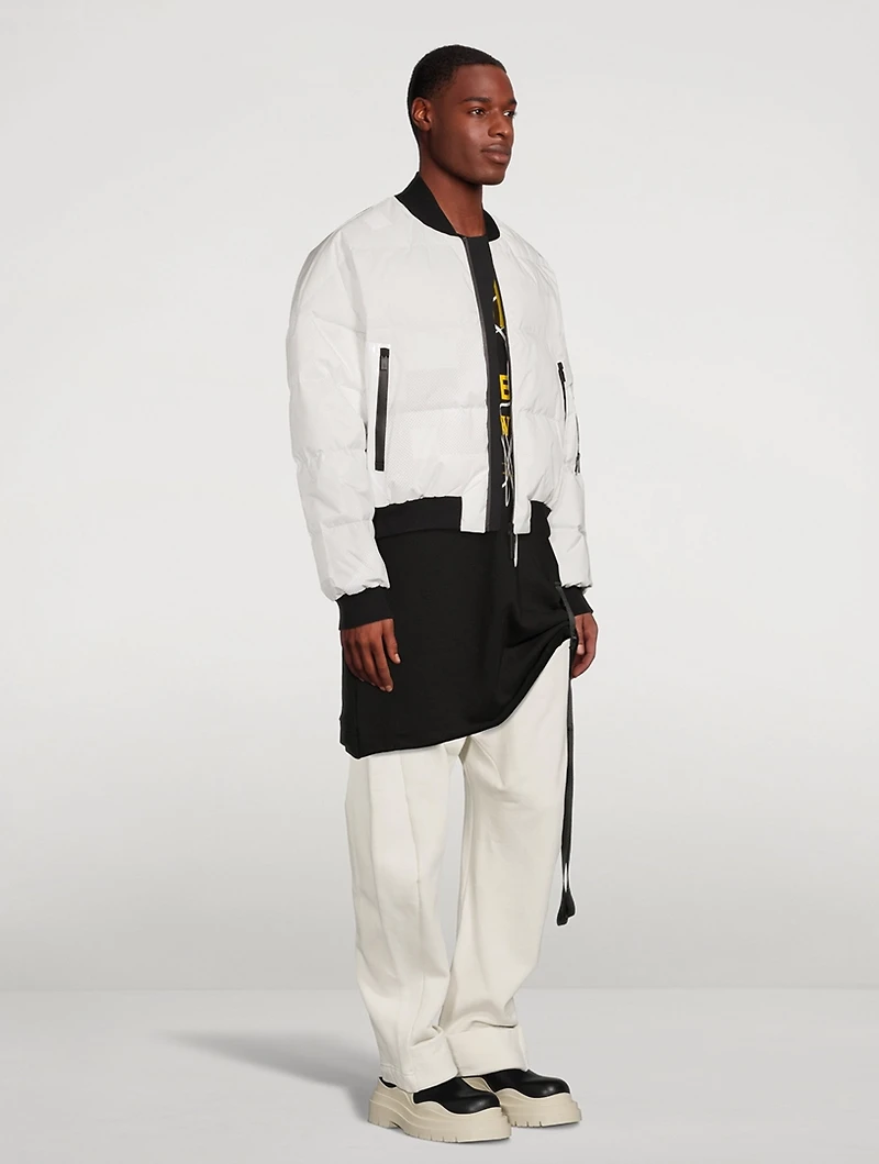 Down Bomber Jacket Pixel Print