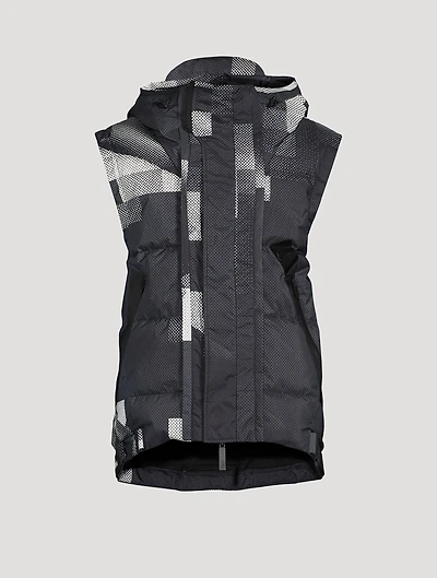 Modular Down Vest Pixel Print