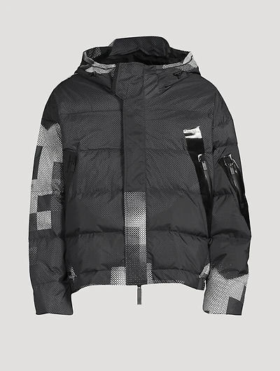 Utility Down Jacket Pixel Print