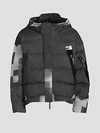 Utility Down Jacket Pixel Print