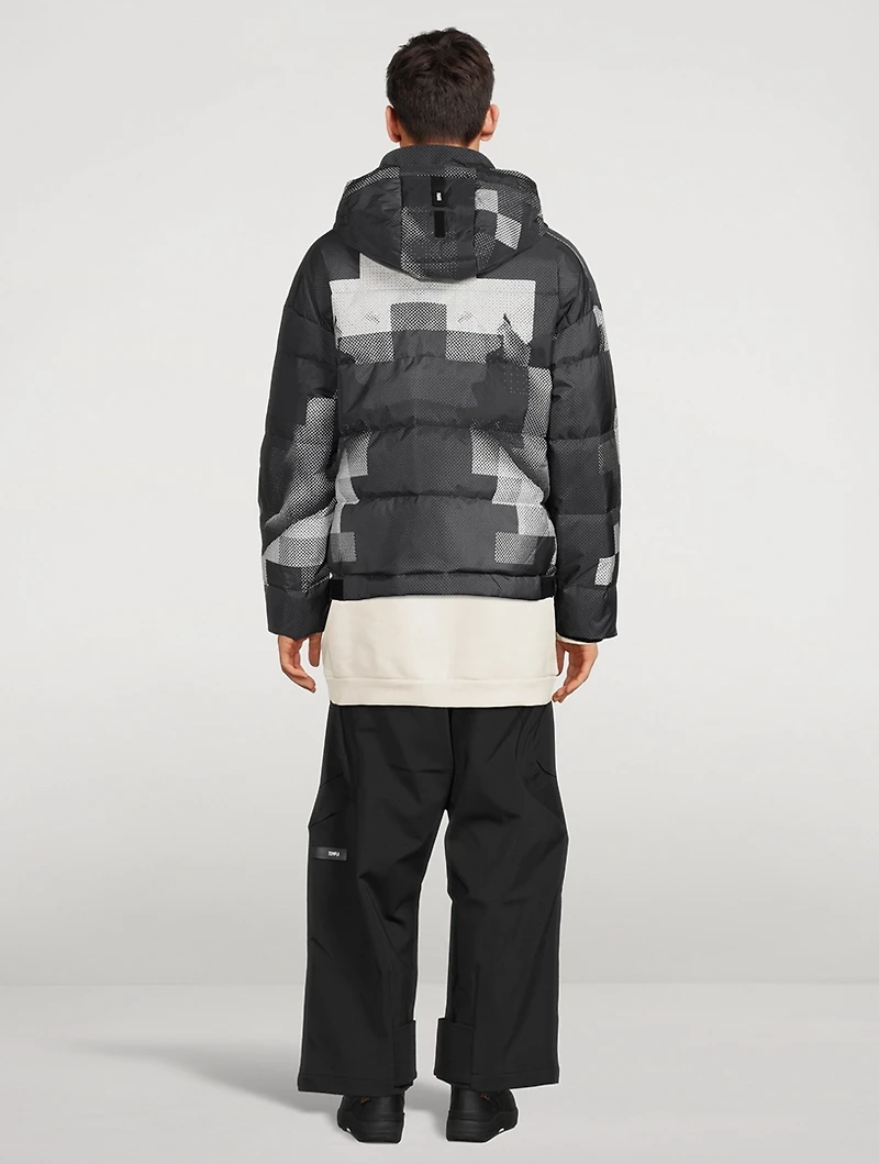Utility Down Jacket Pixel Print