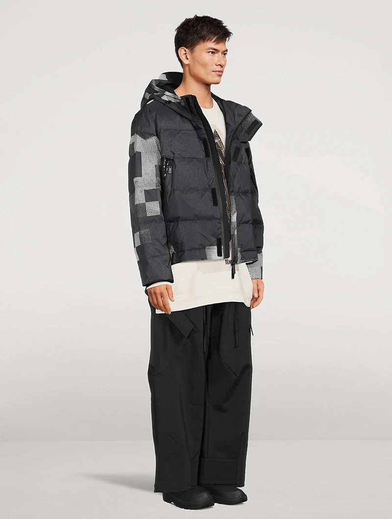 Utility Down Jacket Pixel Print