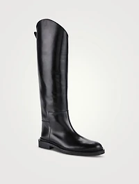 Leather Knee-High Riding Boots