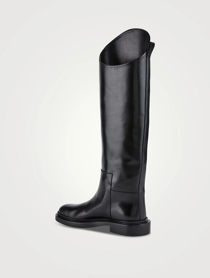 Leather Knee-High Riding Boots