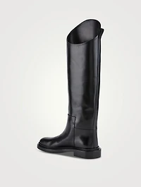 Leather Knee-High Riding Boots