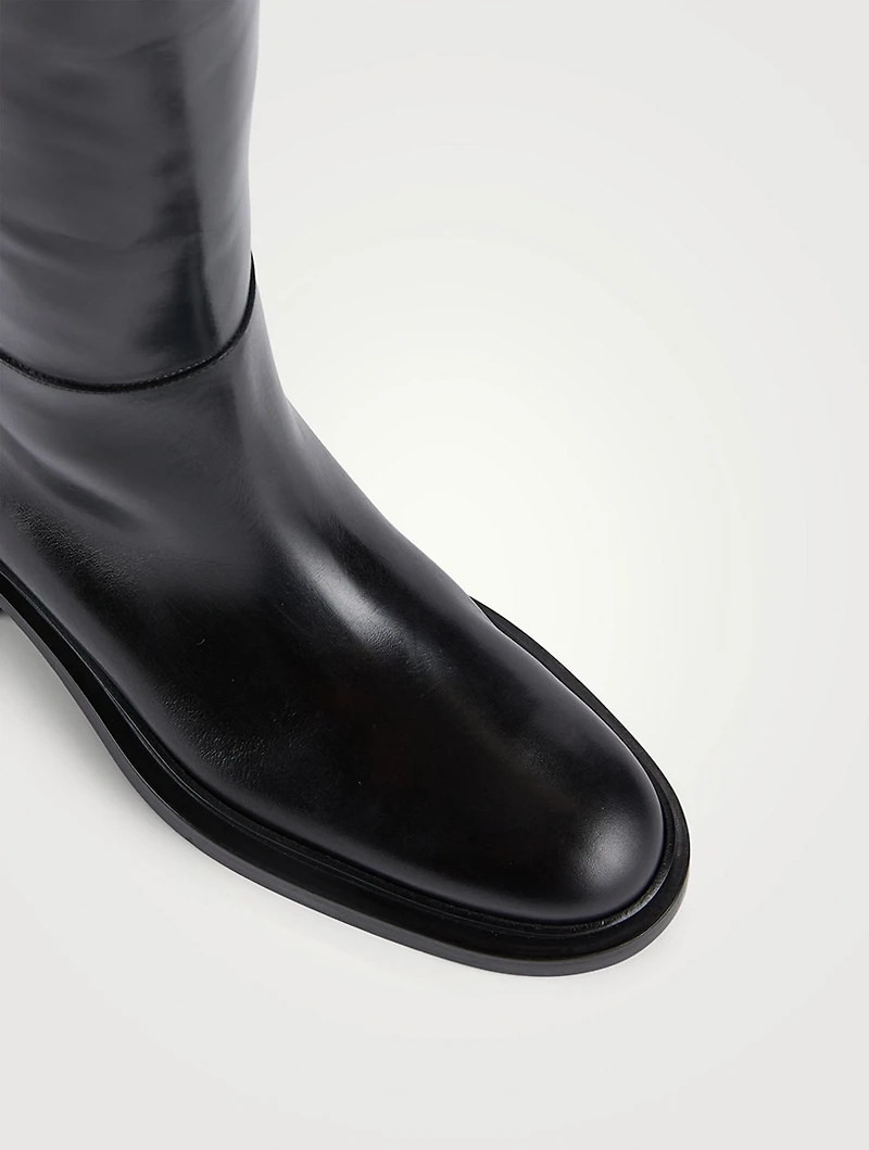 Leather Knee-High Riding Boots