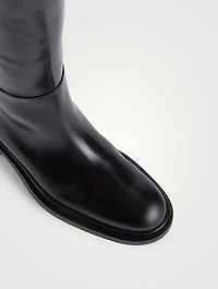 Leather Knee-High Riding Boots