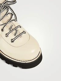 Shearling-Lined Leather Hiking Boots