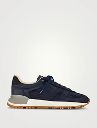 50-50 Nylon And Leather Sneakers