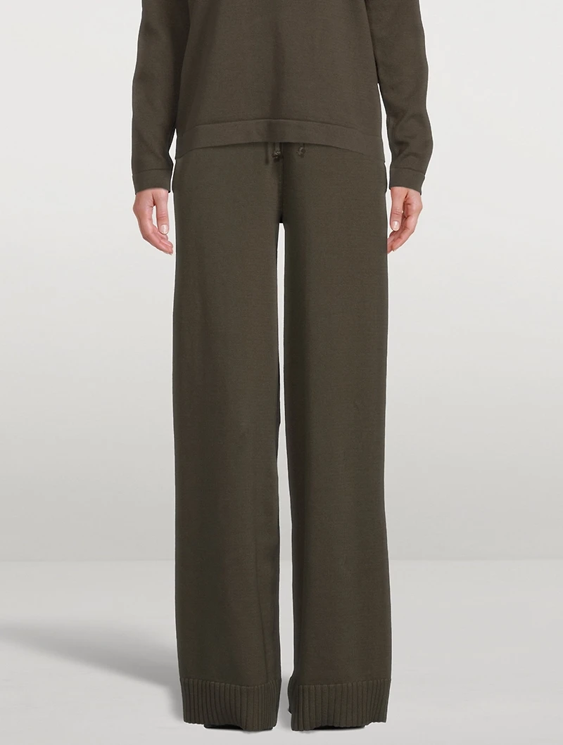 Fine Knit Wide-Leg Pants