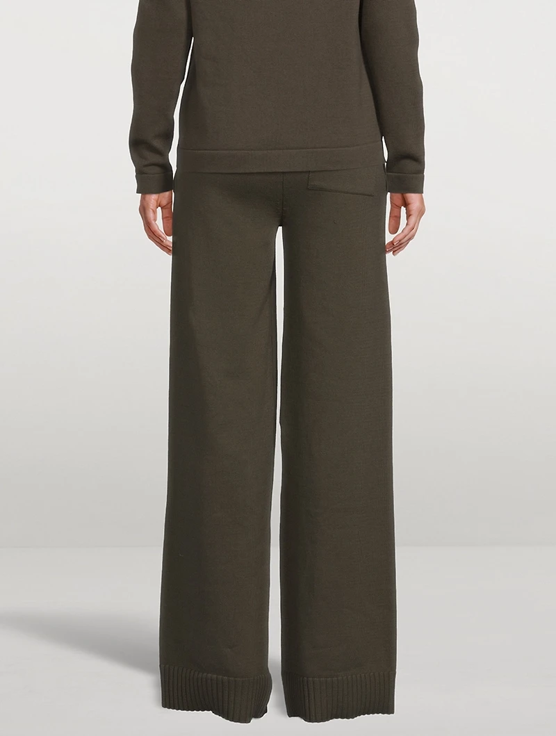 Fine Knit Wide-Leg Pants