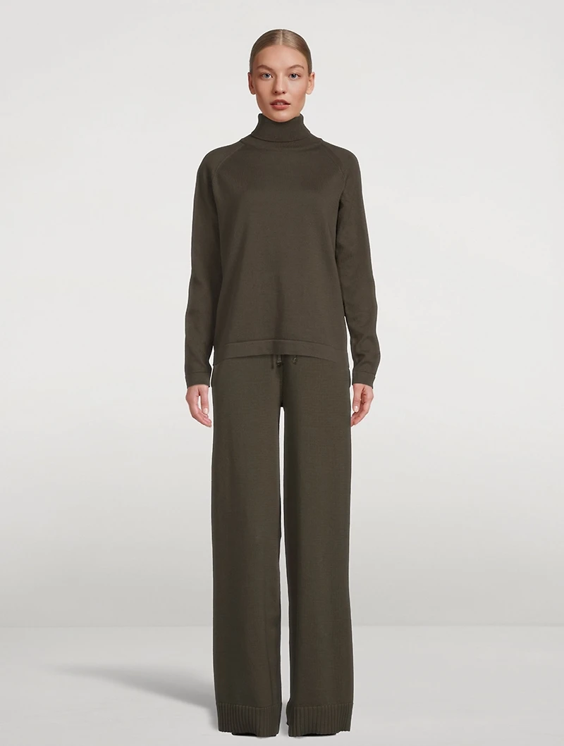 Fine Knit Wide-Leg Pants