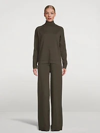 Fine Knit Wide-Leg Pants