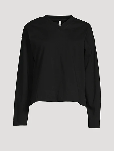 Heavy Jersey V-Neck Long Sleeve T-Shirt