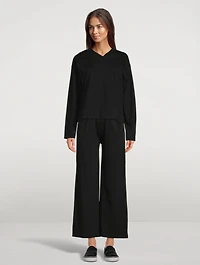 Heavy Jersey V-Neck Long Sleeve T-Shirt