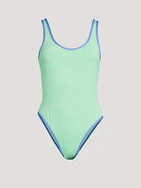 Piped Scoop One-Piece Swimsuit