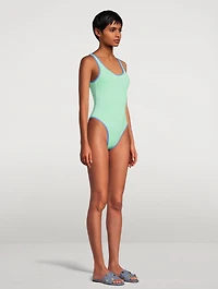 Piped Scoop One-Piece Swimsuit