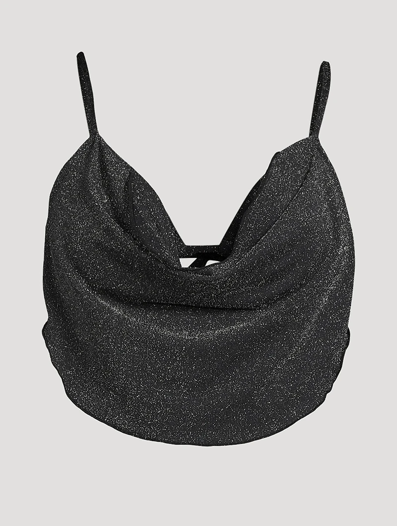 Cowlneck Glitter Bikini Top