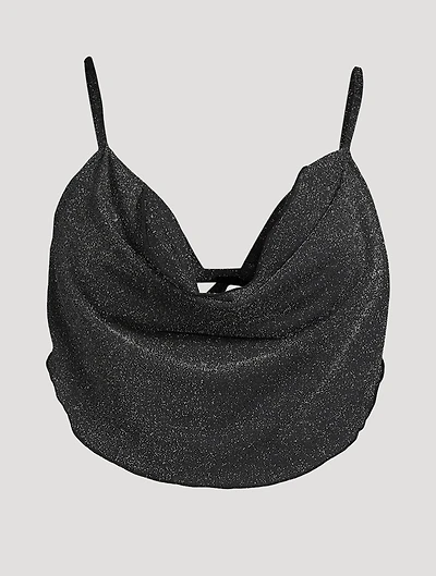 Cowlneck Glitter Bikini Top