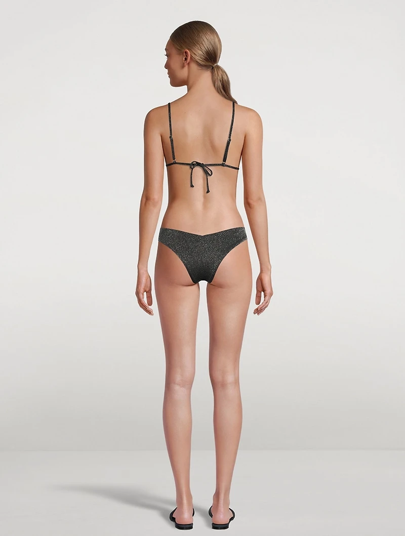 Cowlneck Glitter Bikini Top