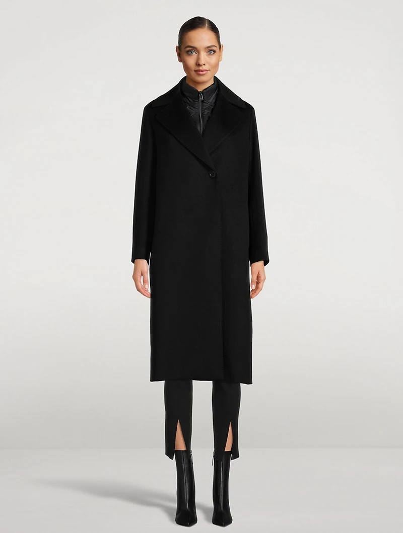 Wool Coat With Down Vest