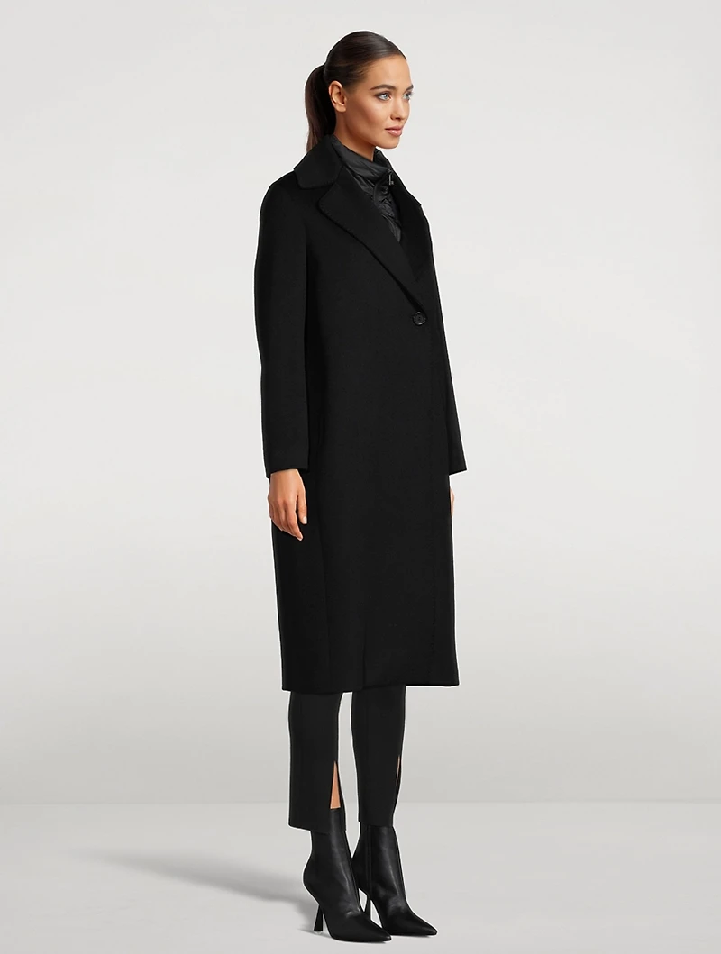 Wool Coat With Down Vest