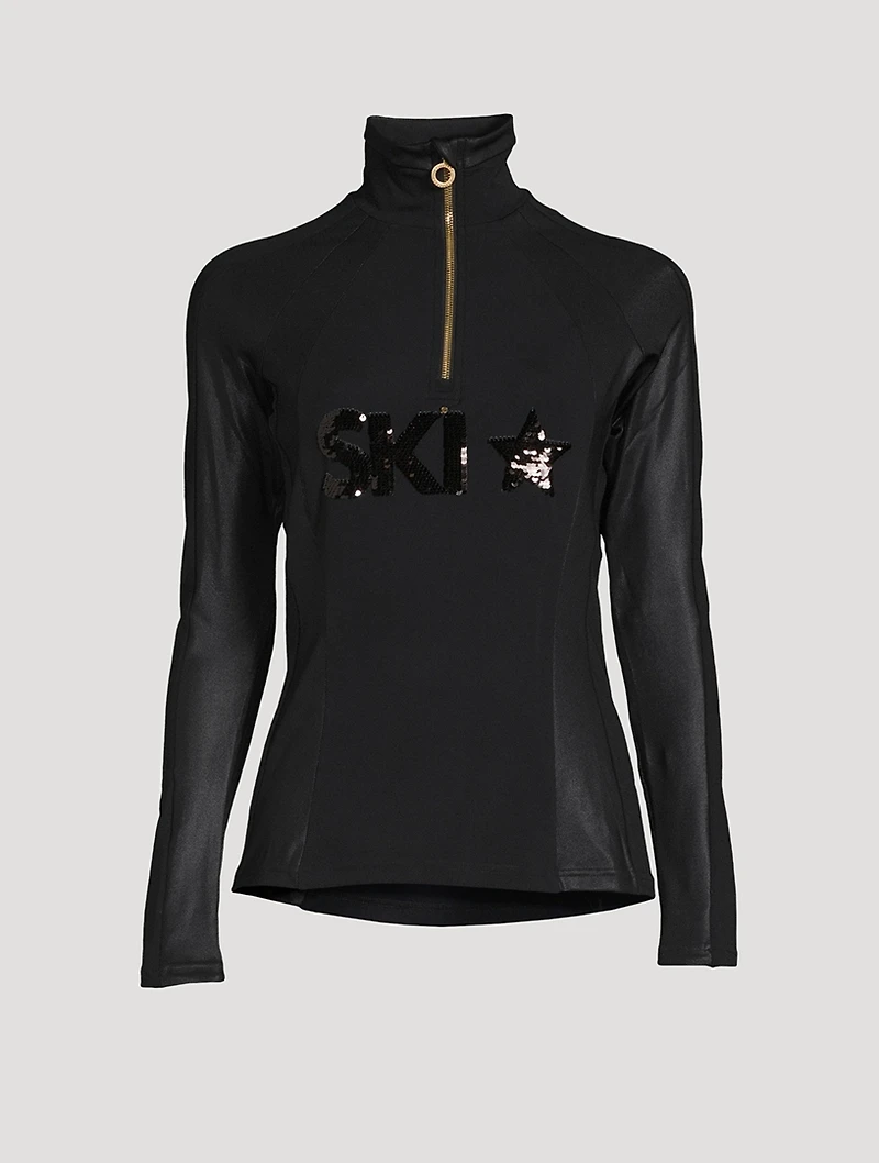 Davos Sequin Zip Top