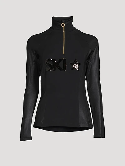 Davos Sequin Zip Top