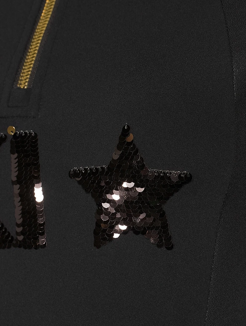 Davos Sequin Zip Top