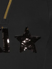 Davos Sequin Zip Top