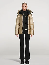 Sky Quarter-Zip Top Foil Star Print