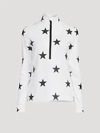 Sky Quarter-Zip Top Star Print