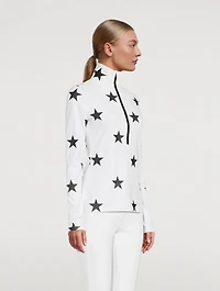 Sky Quarter-Zip Top Star Print