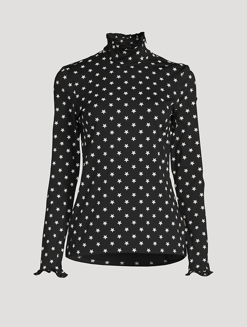 Stardust Ruffle Top Star Print