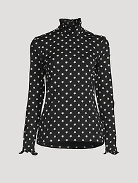 Stardust Ruffle Top Star Print