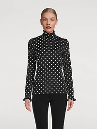 Stardust Ruffle Top Star Print