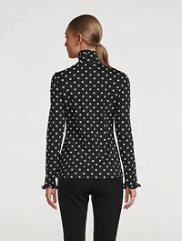 Stardust Ruffle Top Star Print