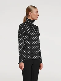 Stardust Ruffle Top Star Print