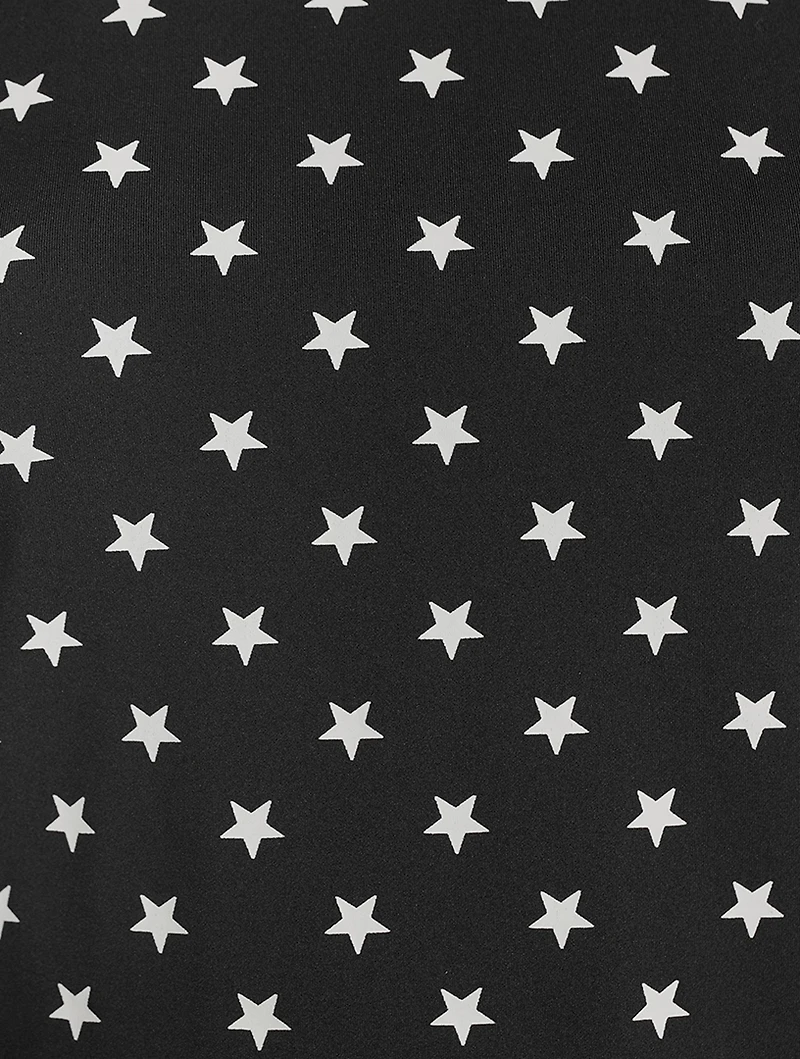 Stardust Ruffle Top Star Print