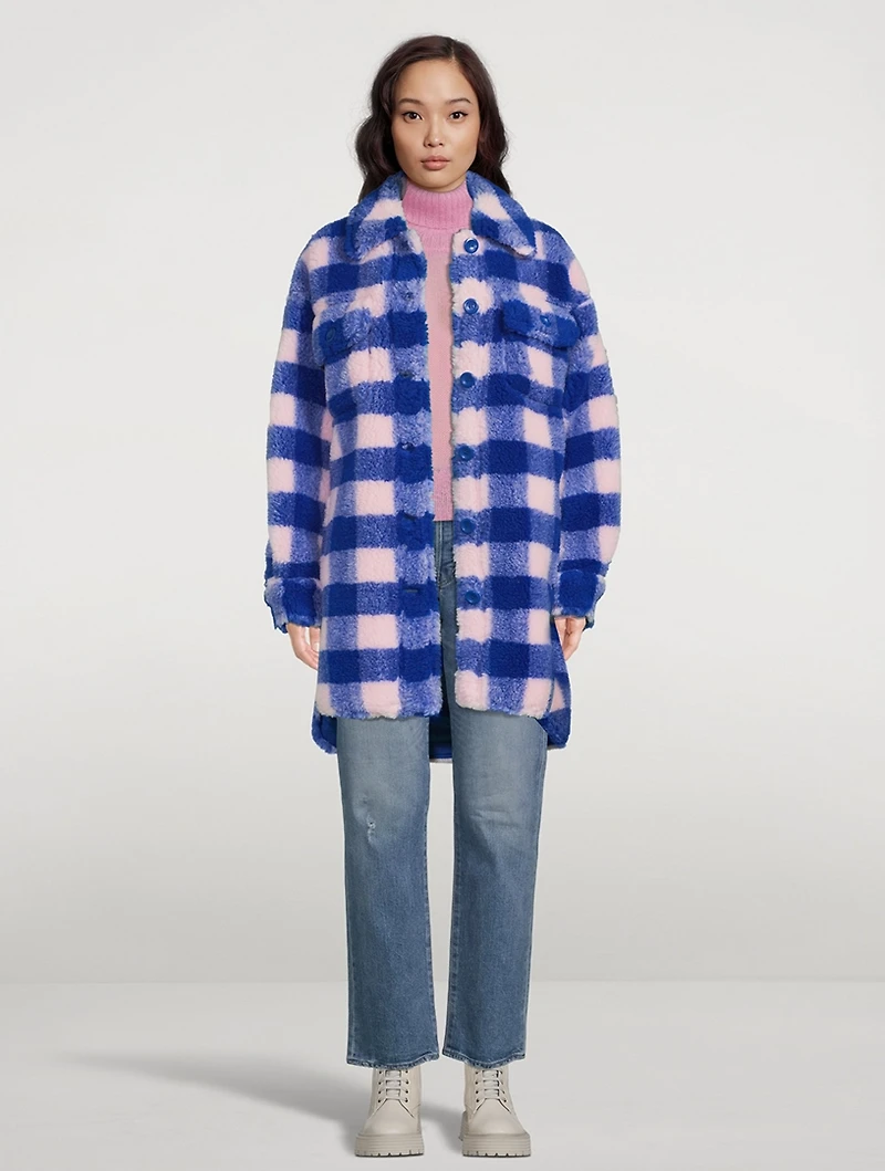 Sabi Faux Fur Jacket Check Print