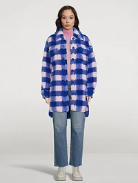 Sabi Faux Fur Jacket Check Print