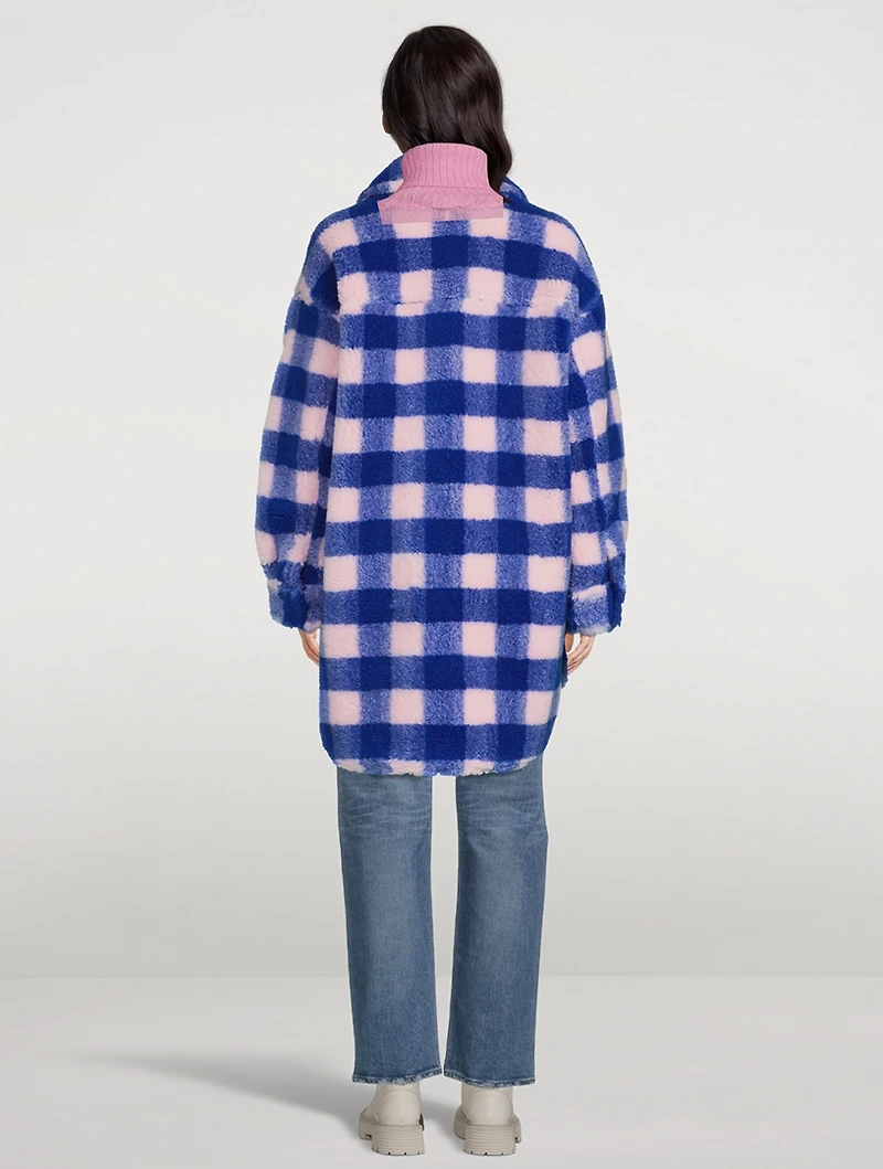 Sabi Faux Fur Jacket Check Print