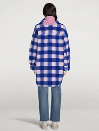 Sabi Faux Fur Jacket Check Print